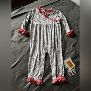 Kickee Pants Pink and Gray Kids Bodysuit